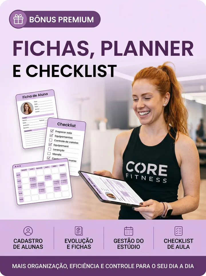 Fichas, planner e checklist
